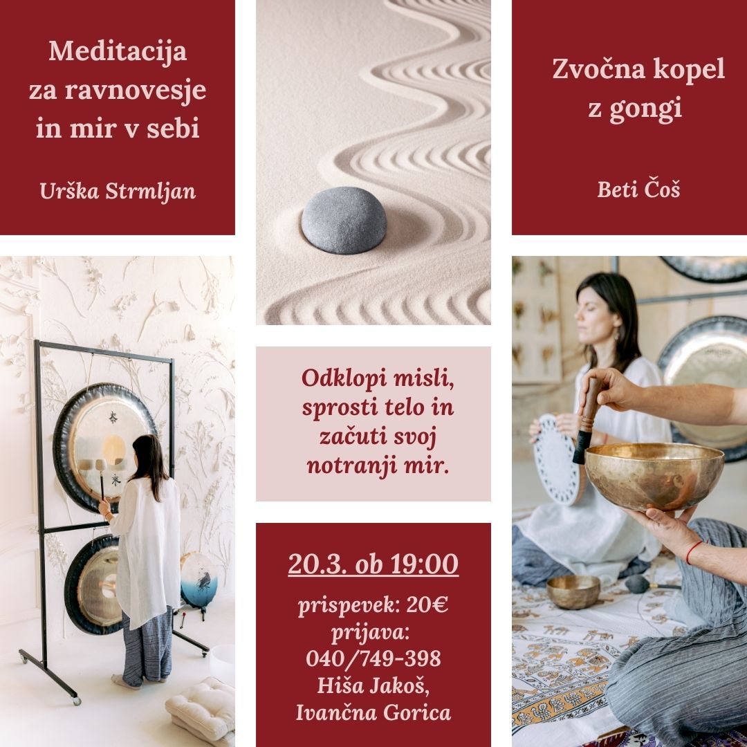 Zvočna kopel z gongi in meditacija za ravnovesje in mir v sebi